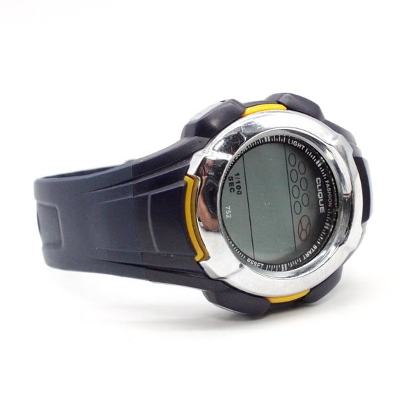 Vintage Clique Digital Watch Unisex Sports Running Navy Blue Rubber Band - Picture 5 of 8